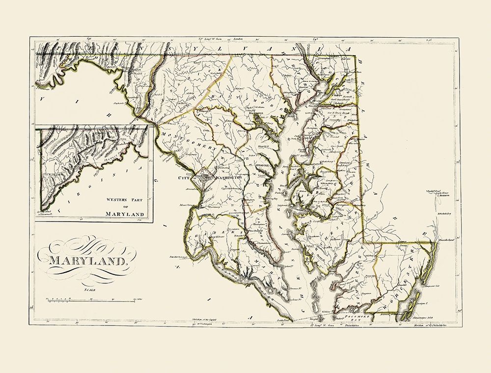Maryland - Carey 1814 art print by Carey for $57.95 CAD