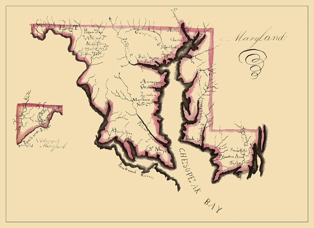 Maryland - Henshaw 1858 art print by Henshaw for $57.95 CAD