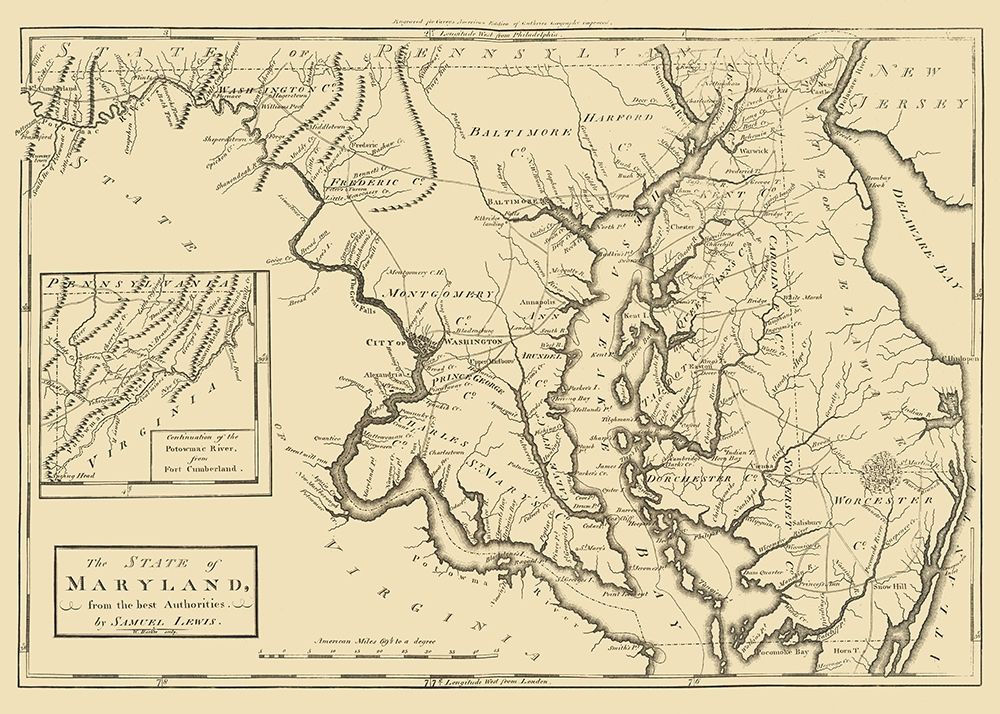 Maryland - Lewis 1795 art print by Lewis for $57.95 CAD