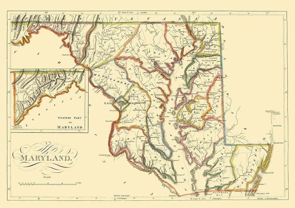 Maryland - Carey 1814 art print by Carey for $57.95 CAD