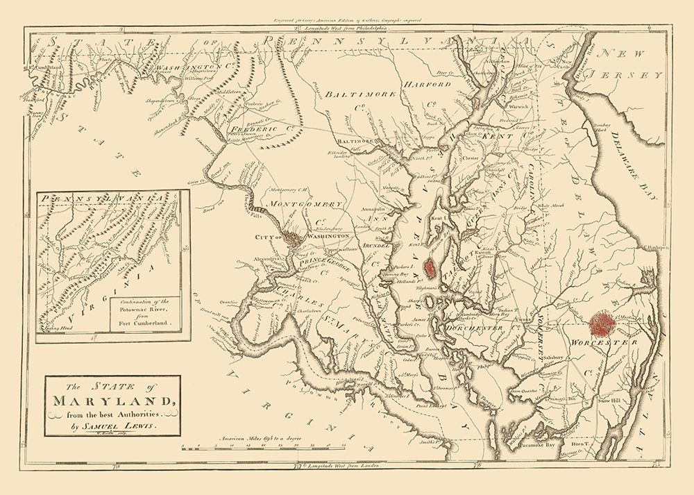Maryland - Lewis 1796 art print by Lewis for $57.95 CAD