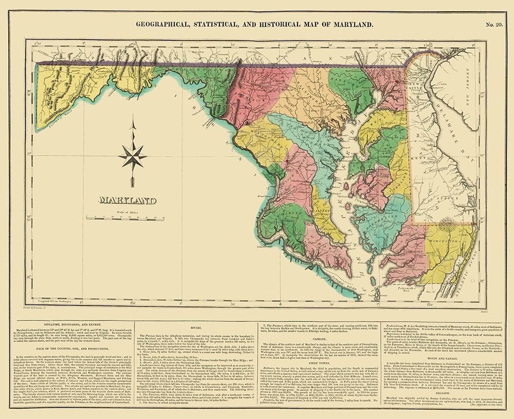 Maryland, Delaware, Pennsylvania, Virginia art print by Carey for $57.95 CAD