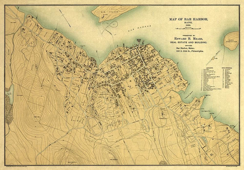 Bar Harbor Maine - Mears 1896 art print by Mears for $57.95 CAD