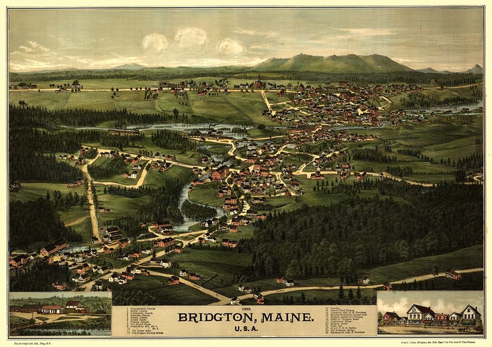 Bridgton Maine - Burleigh 1888 art print by Burleigh for $57.95 CAD