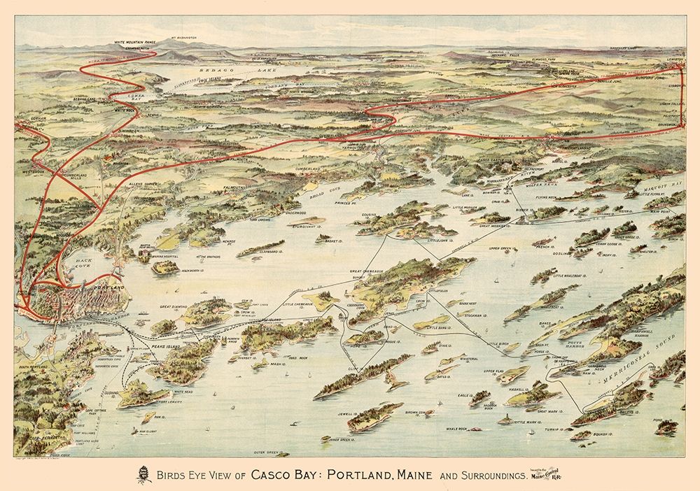 Casco Bay Maine - Walker 1906 art print by Walker for $57.95 CAD