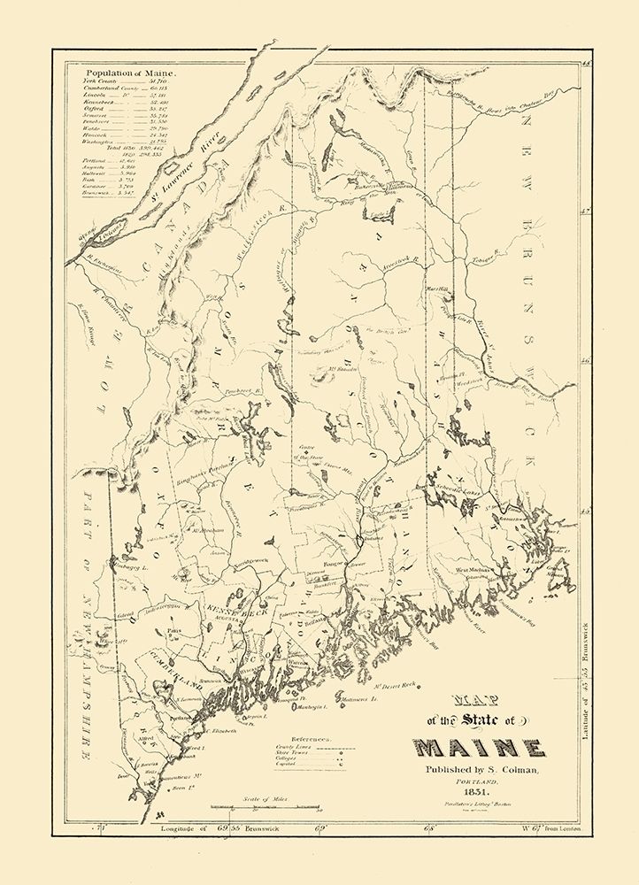 Maine - Colman 1831 art print by Colman for $57.95 CAD