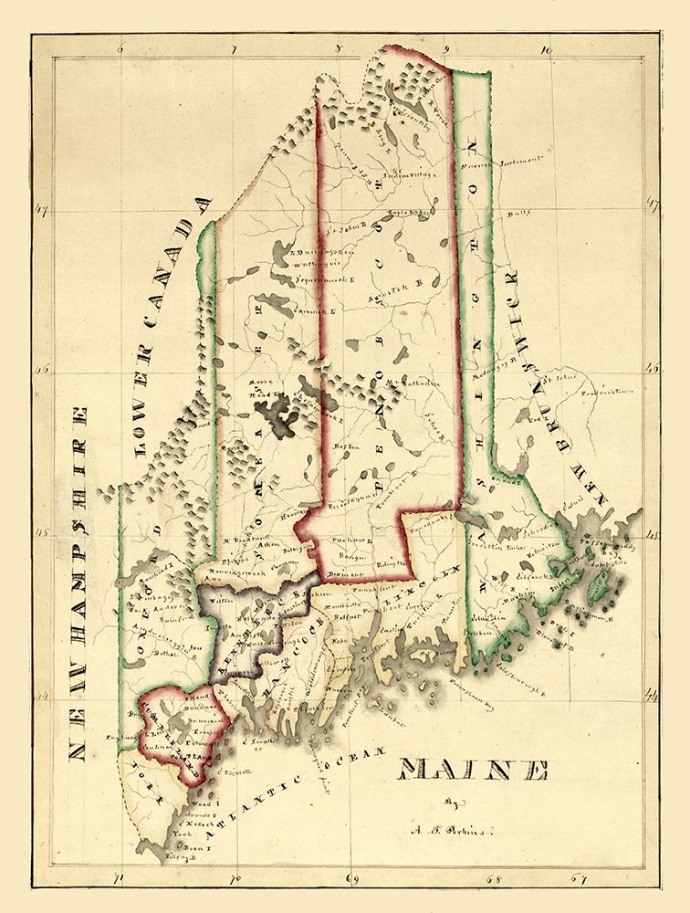 Maine - Perkins 1820 art print by Perkins for $57.95 CAD