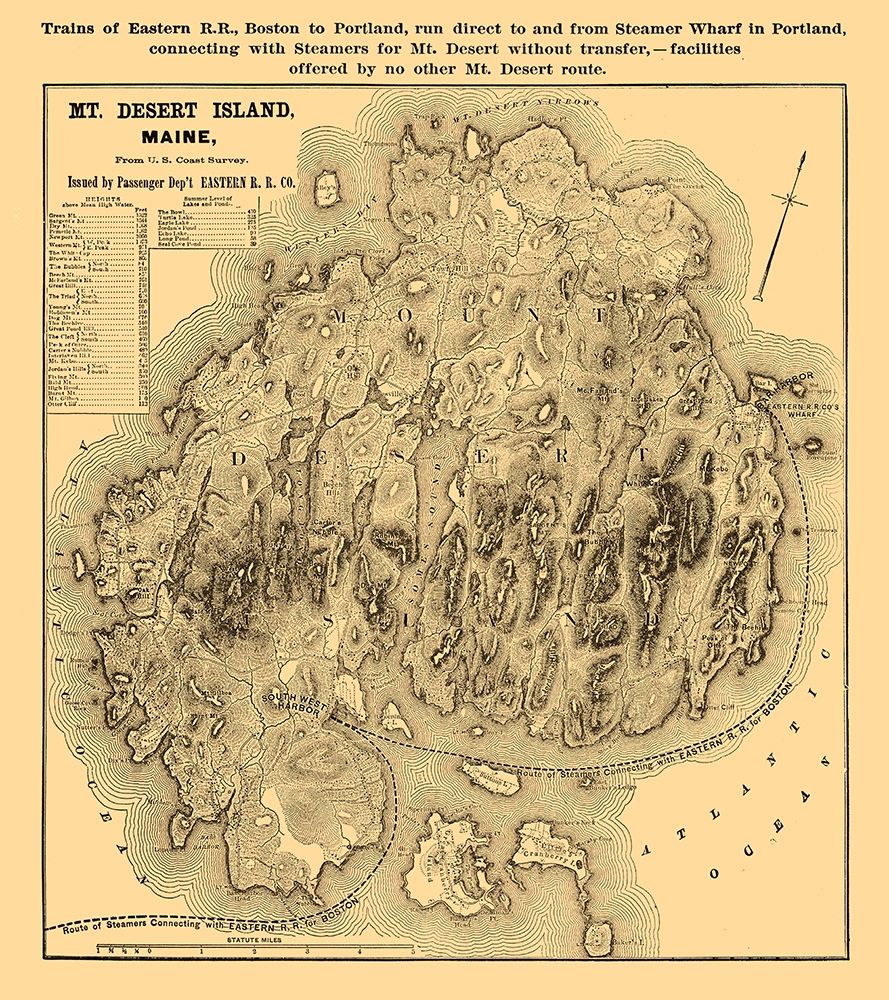 Mount Desert Island Maine - Eastern Railroad Co 1890 art print by Eastern Railroad Co for $57.95 CAD