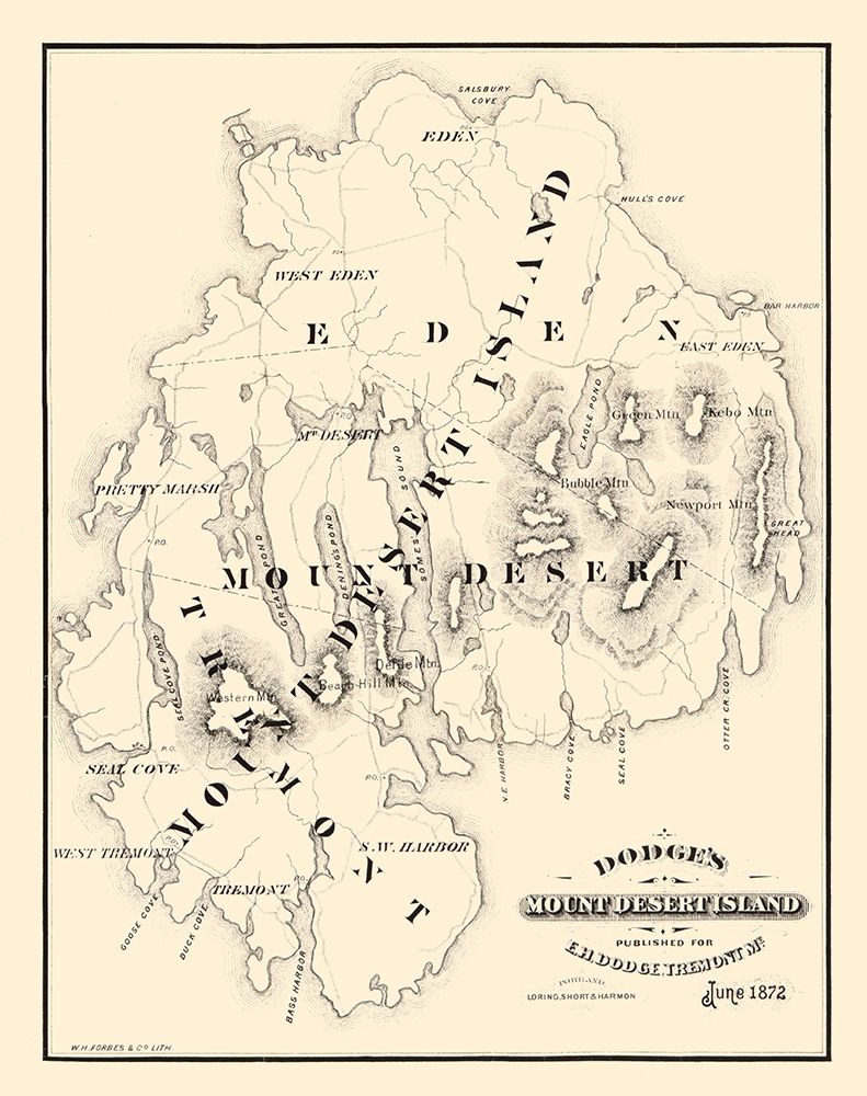 Mount Desert Island Maine - Dodge 1872 art print by Dodge for $57.95 CAD