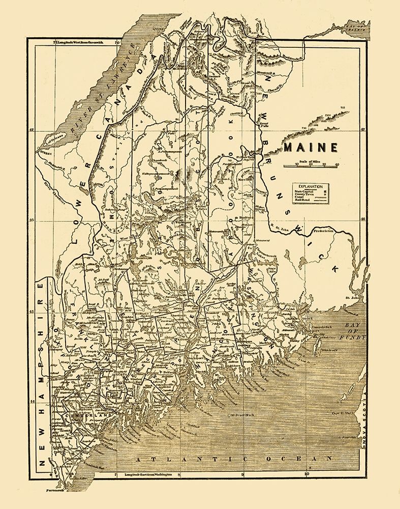 Maine - 1890 art print by Unknown for $57.95 CAD