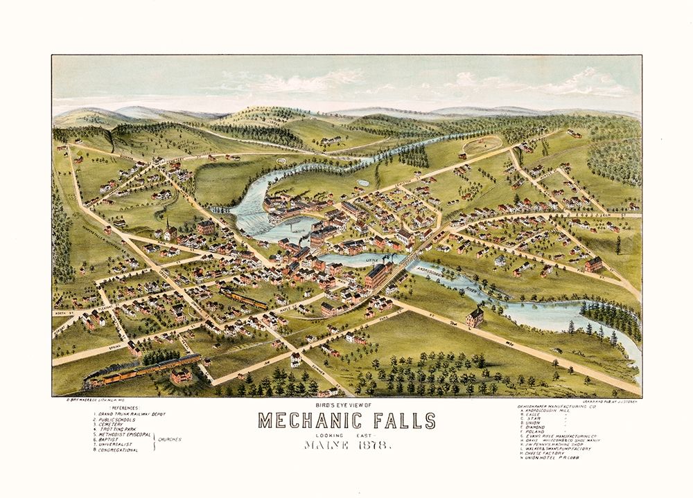Mechanic Falls Maine - Stoner 1878 art print by Stoner for $57.95 CAD