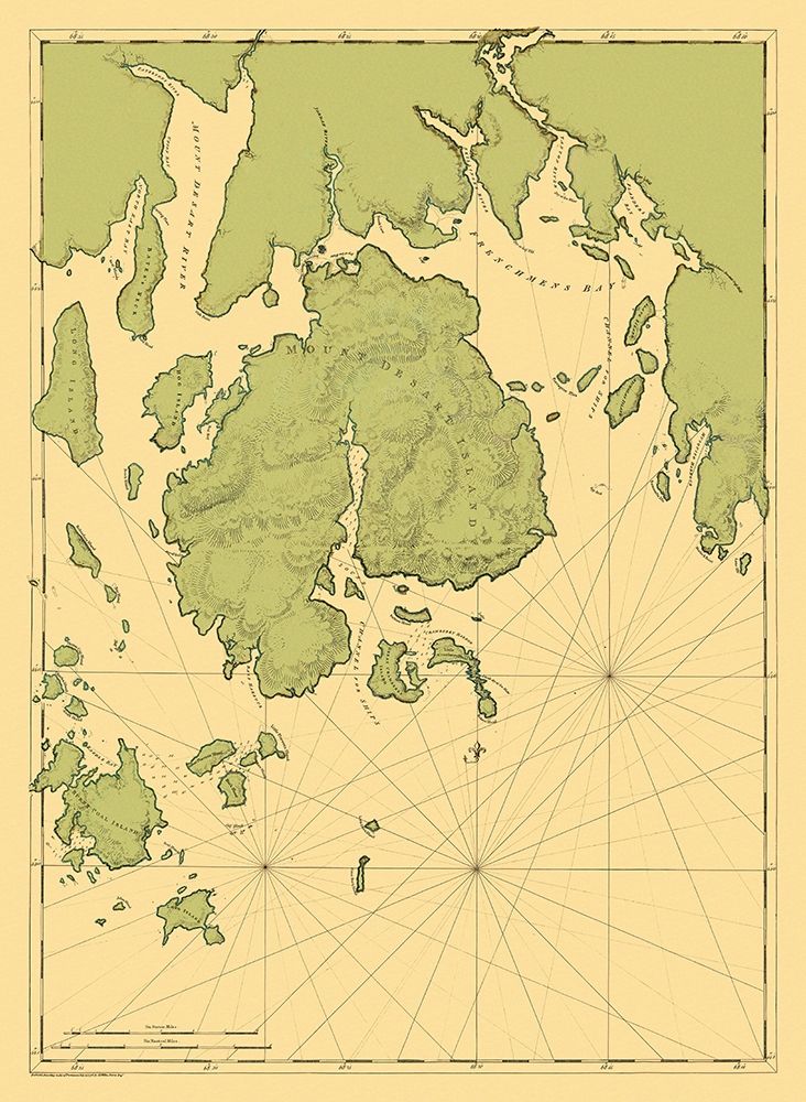 Mount Desert Island Maine - Des Barres 1776 art print by Des Barres for $57.95 CAD