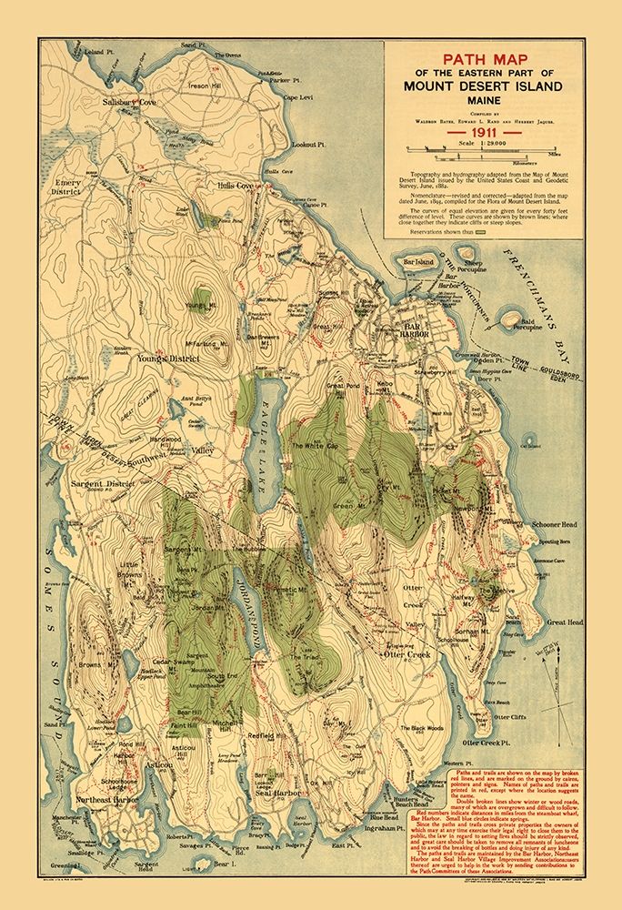 Mount Desert Island Maine - Jaques 1911 art print by Jaques for $57.95 CAD