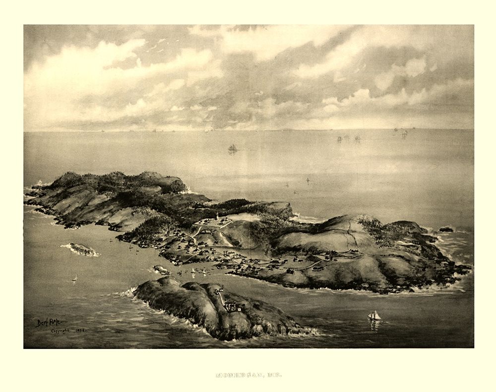 Monhegan Maine - Poole 1896 art print by Poole for $57.95 CAD
