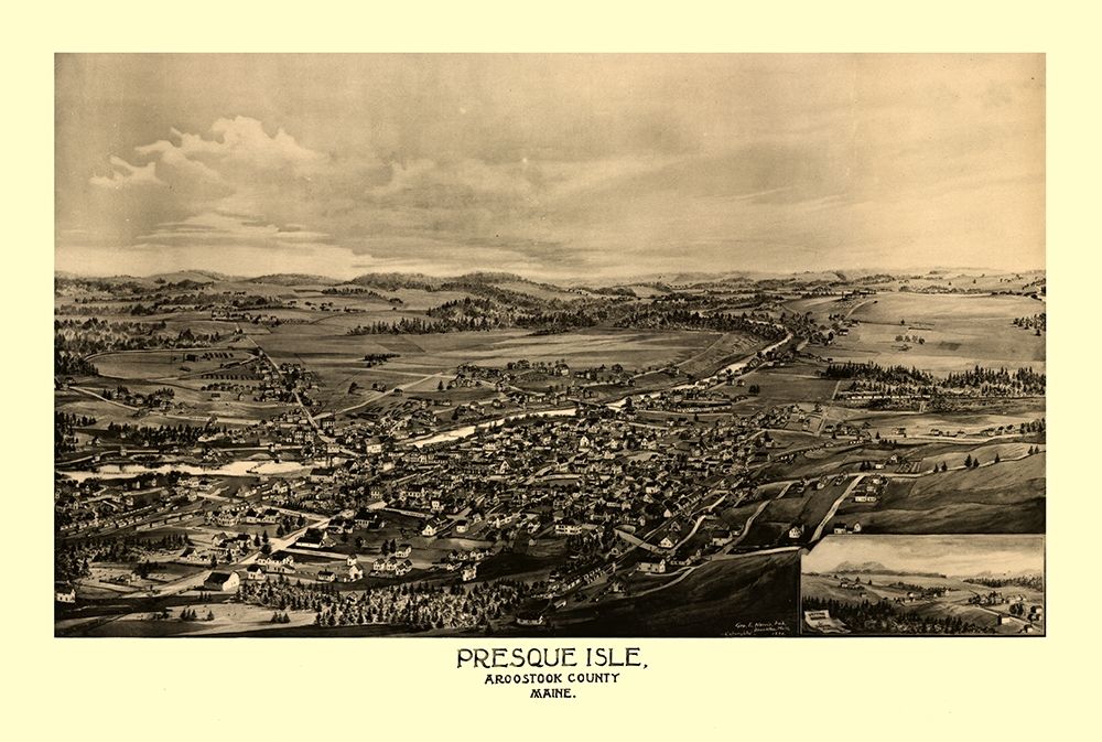 Presque Isle Maine - Norris 1894 art print by Norris for $57.95 CAD