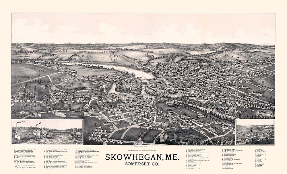 Skowhegan Maine - Norris 1892 art print by Norris for $57.95 CAD