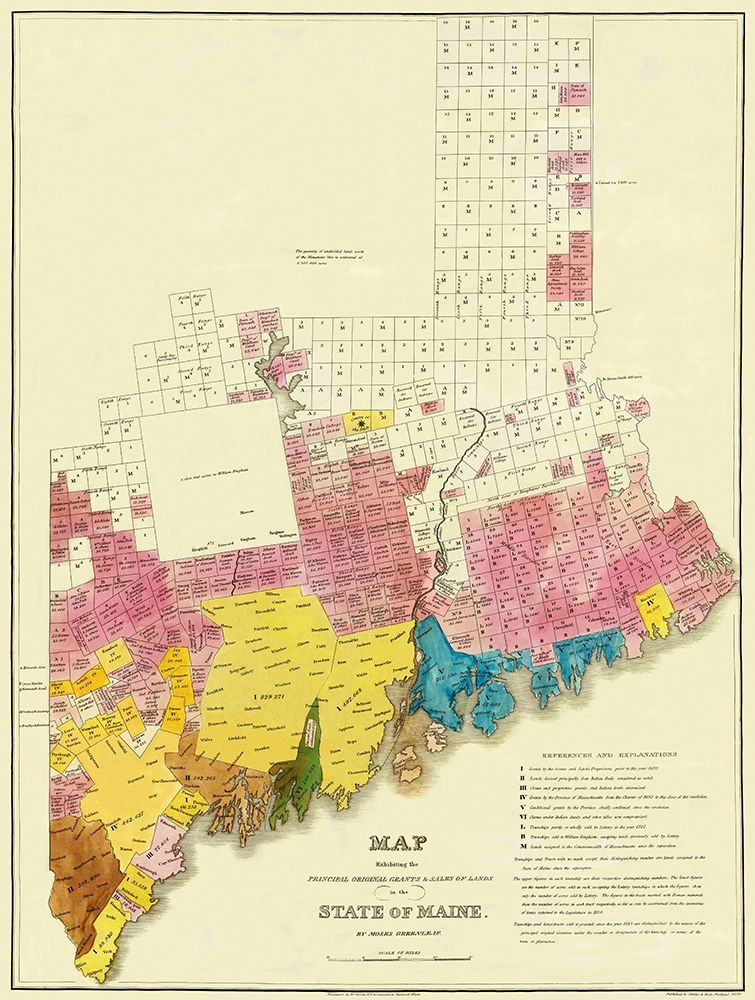 State of Maine Landowner  1st Edition- 1829 art print by Greenleaf for $57.95 CAD