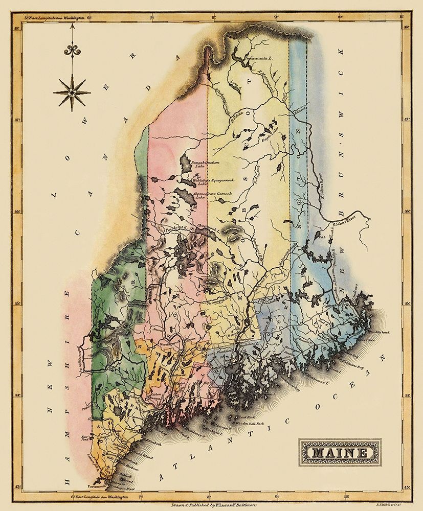 Maine - Lucas 1823 art print by Lucas for $57.95 CAD