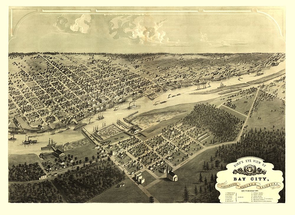 Bay City Michigan - Ruger 1867 art print by Ruger for $57.95 CAD