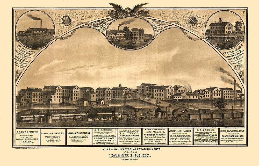 Battle Creek Michigan - Ruger 1869 art print by Ruger for $57.95 CAD