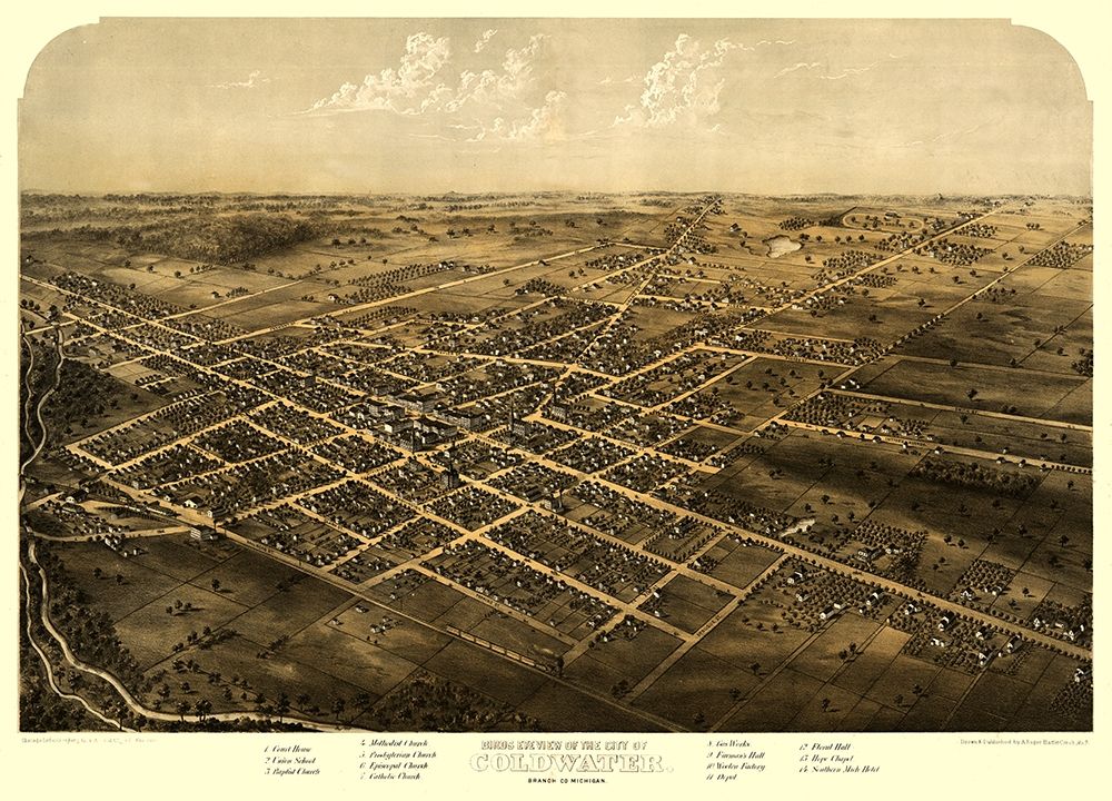 Coldwater Michigan - Ruger 1868 art print by Ruger for $57.95 CAD
