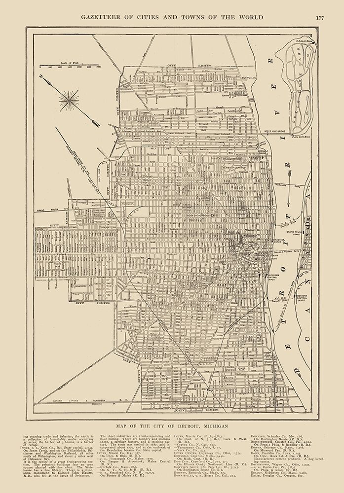 Detroit  Michigan - Reynold 1921 art print by Reynold for $57.95 CAD