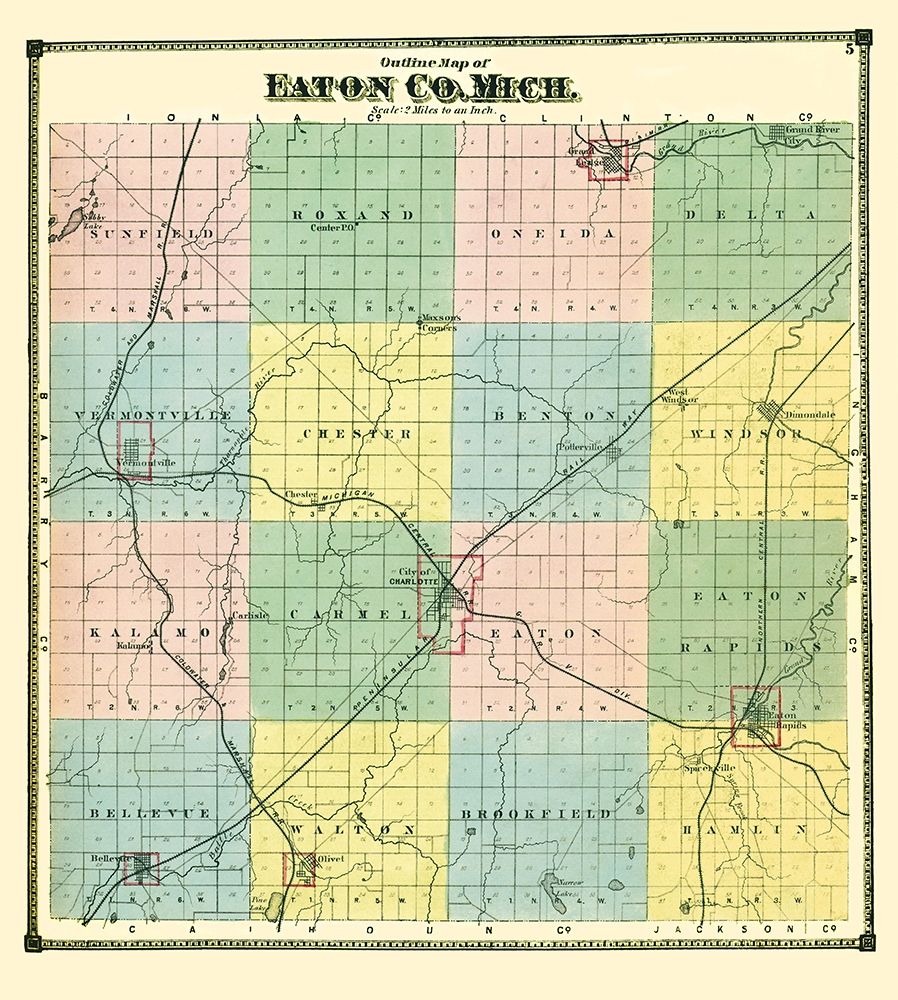 Eaton Michigan - Bullock 1873 art print by Bullock for $57.95 CAD