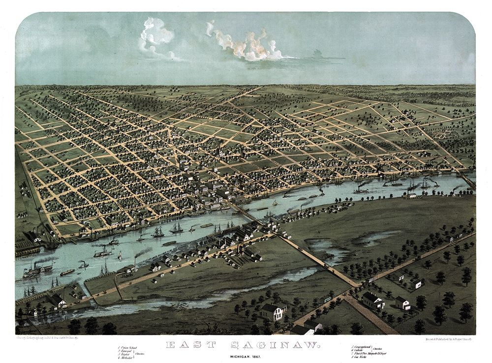 East Saginaw Michigan - Ruger 1867 art print by Ruger for $57.95 CAD