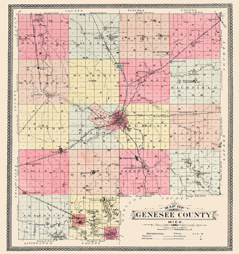 Genesee Michigan - Day 1899 art print by Day for $57.95 CAD