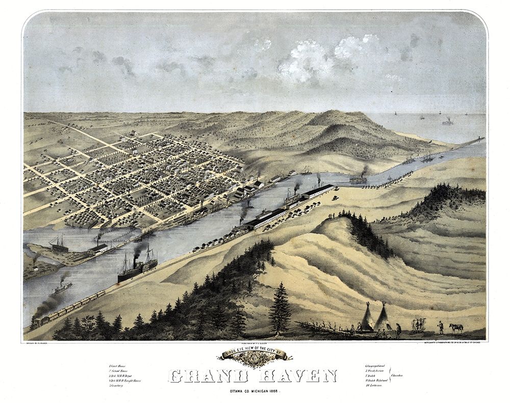 Grand Haven Michigan - Ruger 1868 art print by Ruger for $57.95 CAD