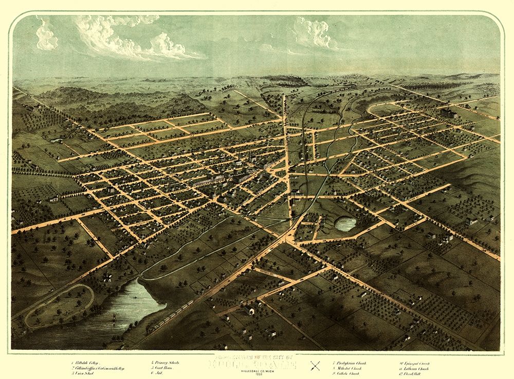 Hillsdale Michigan - Ruger 1866 art print by Ruger for $57.95 CAD