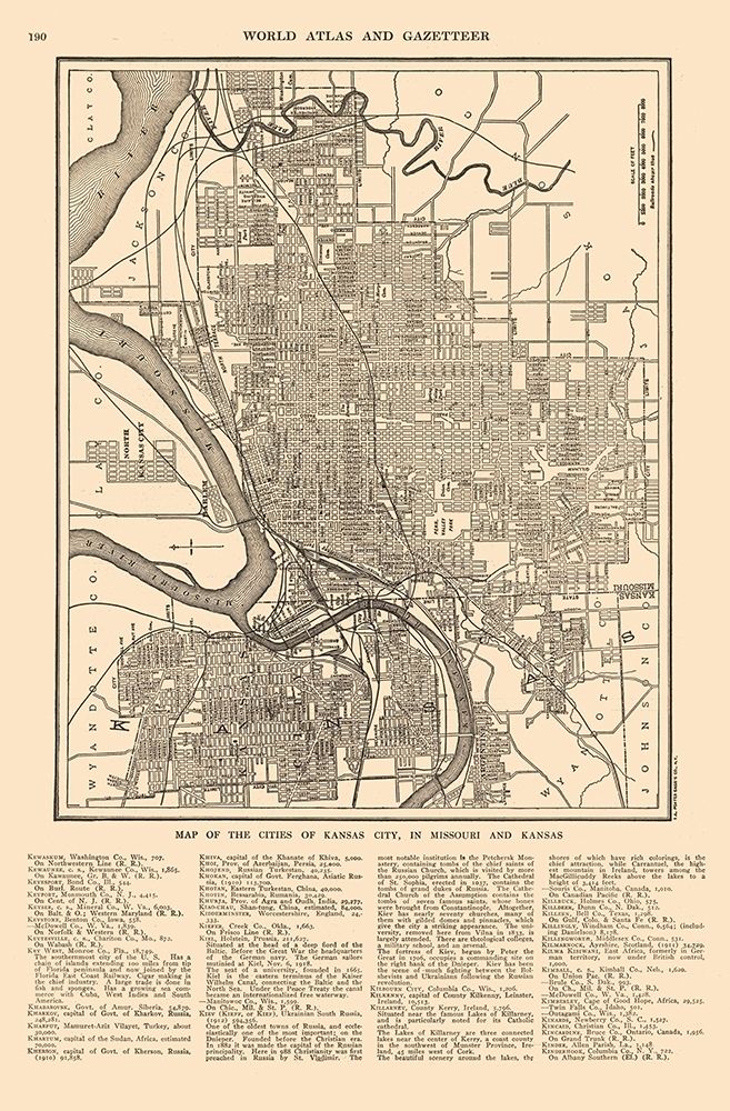 Kansas City  Missouri - Reynold 1921 art print by Reynold for $57.95 CAD