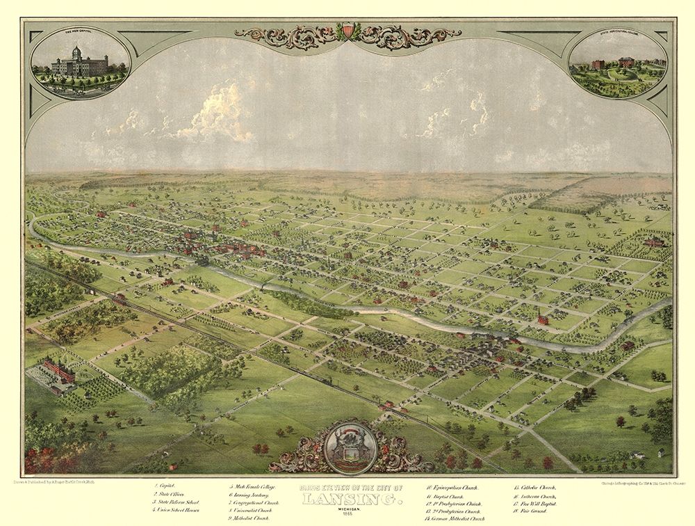 Lansing Michigan - Ruger 1866 art print by Ruger for $57.95 CAD