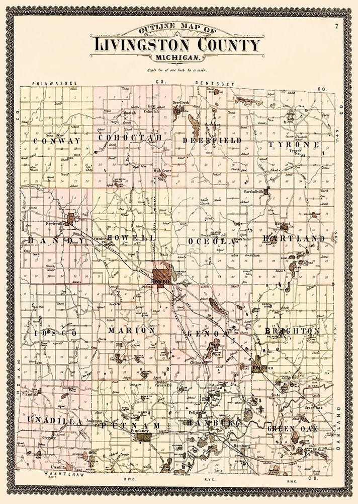 Livingston Michigan - Ogle 1895 art print by Ogle for $57.95 CAD