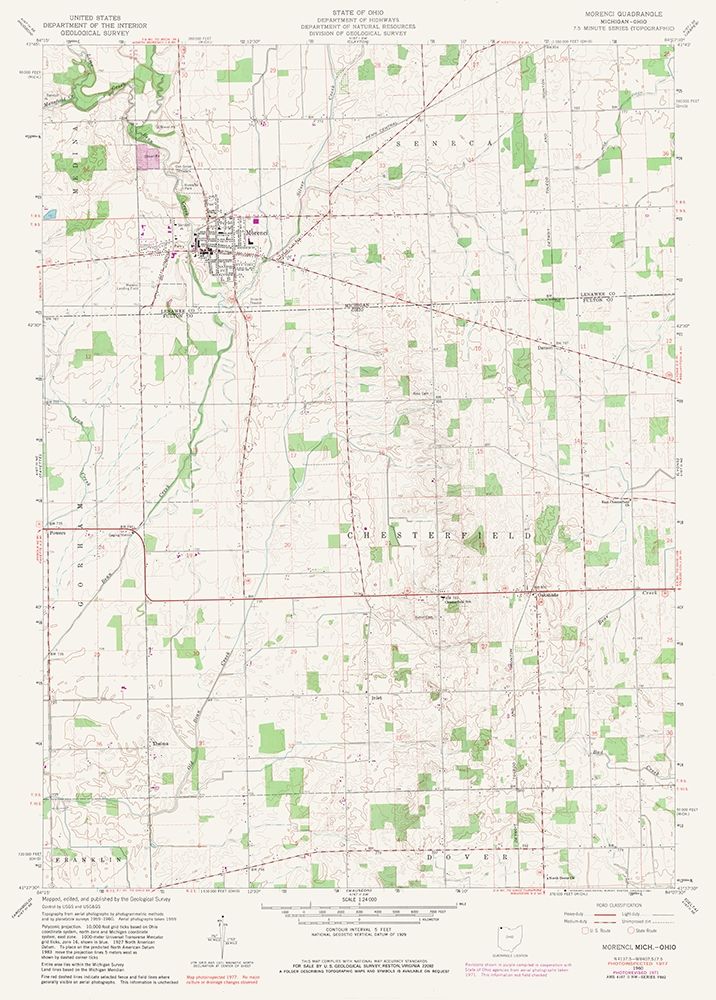Morenci Michigan Quad - USGS 1960 art print by USGS for $57.95 CAD