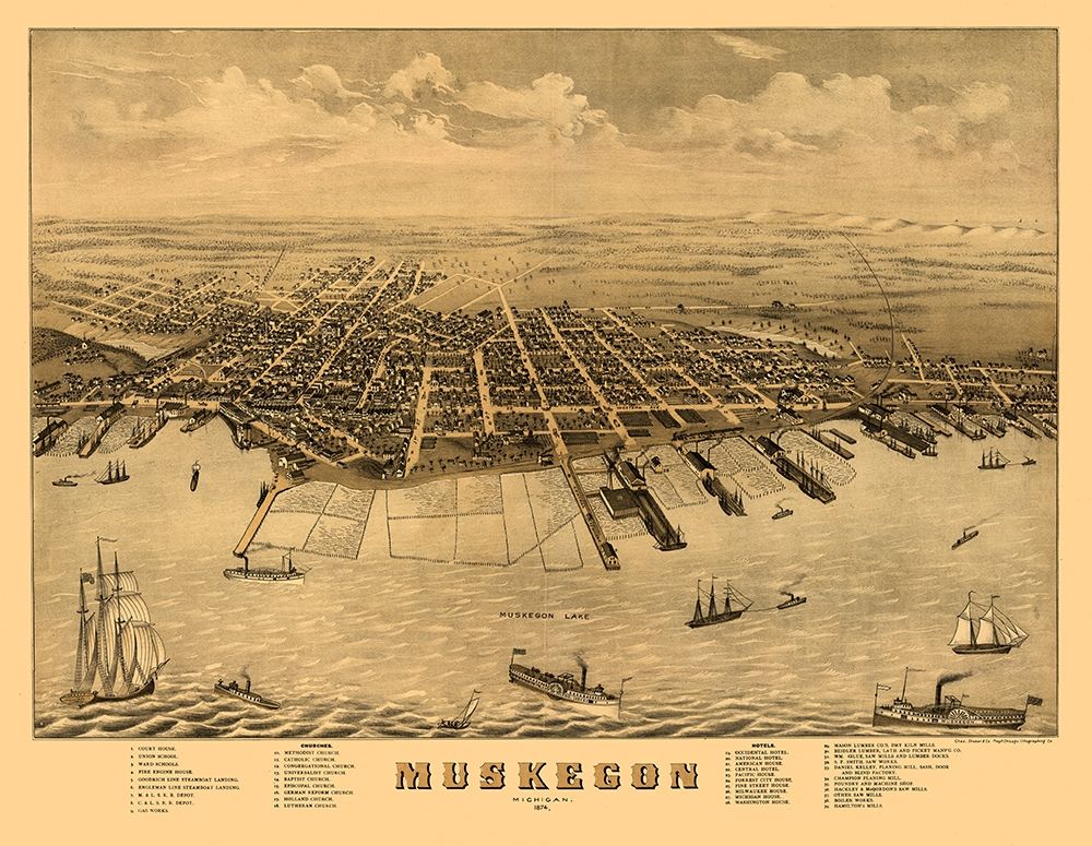 Muskegon Michigan - Ruger 1874 art print by Ruger for $57.95 CAD