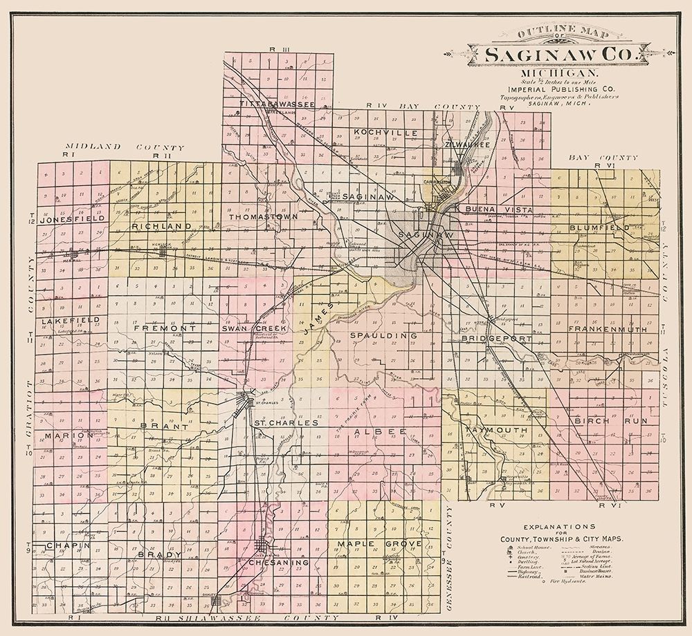 Saginaw Michigan - Imperial 1896 art print by Imperial for $57.95 CAD