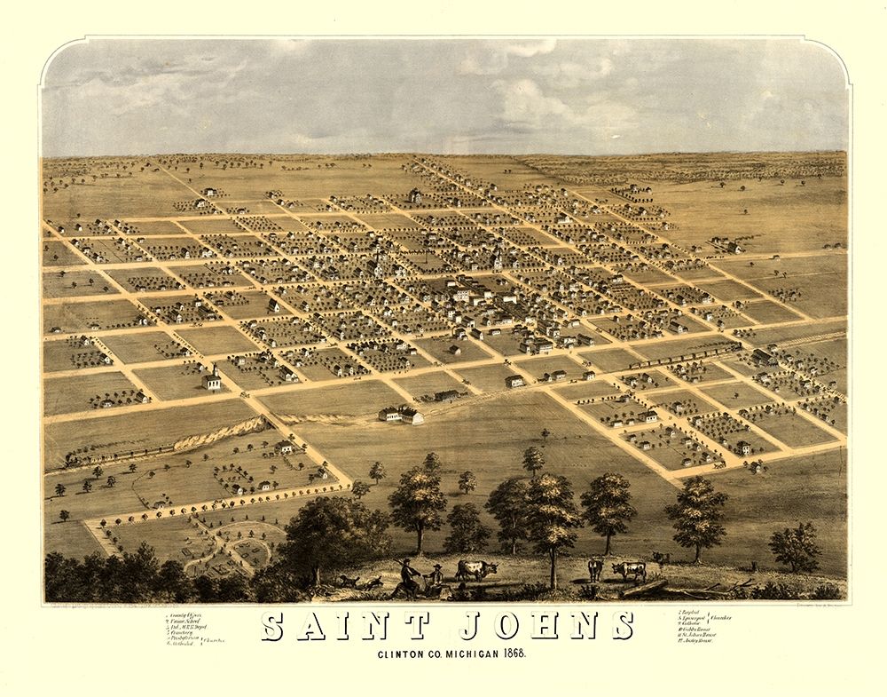 Saint Johns Michigan - Ruger 1868 art print by Ruger for $57.95 CAD