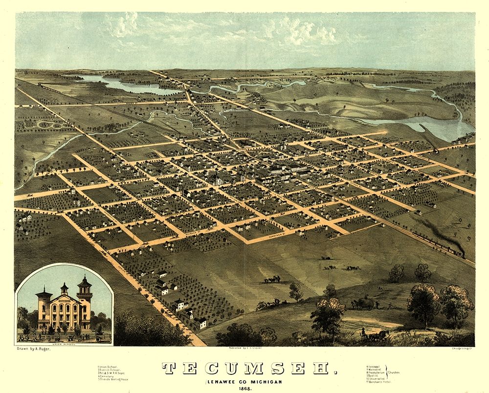 Tecumseh Michigan - Ruger 1868 art print by Ruger for $57.95 CAD