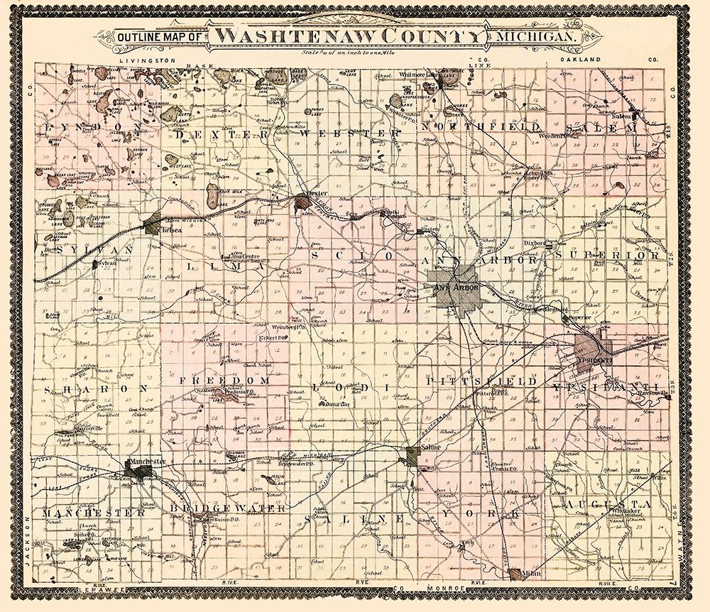 Washetenaw Michigan - Ogle 1895 art print by Ogle for $57.95 CAD
