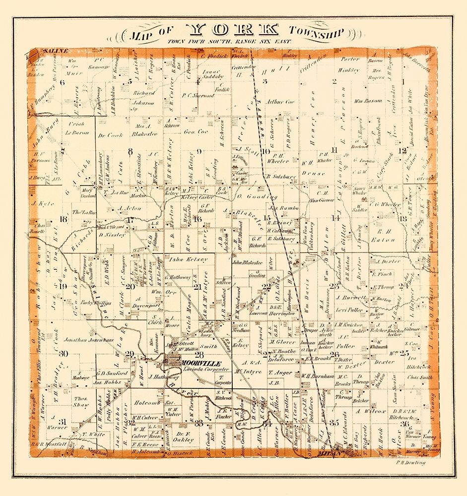 York Michigan Landowner - Everts 1874 art print by Everts for $57.95 CAD
