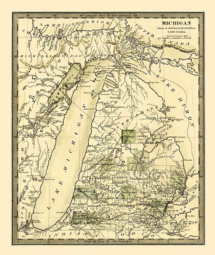 Michigan - Burr 1831 art print by Burr for $57.95 CAD