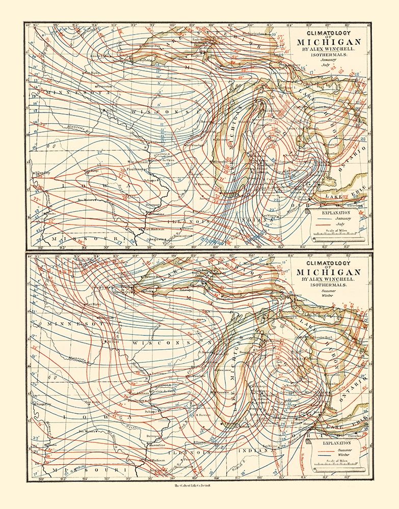 Michigan Climatology Summer to Winter art print by Tackabury for $57.95 CAD