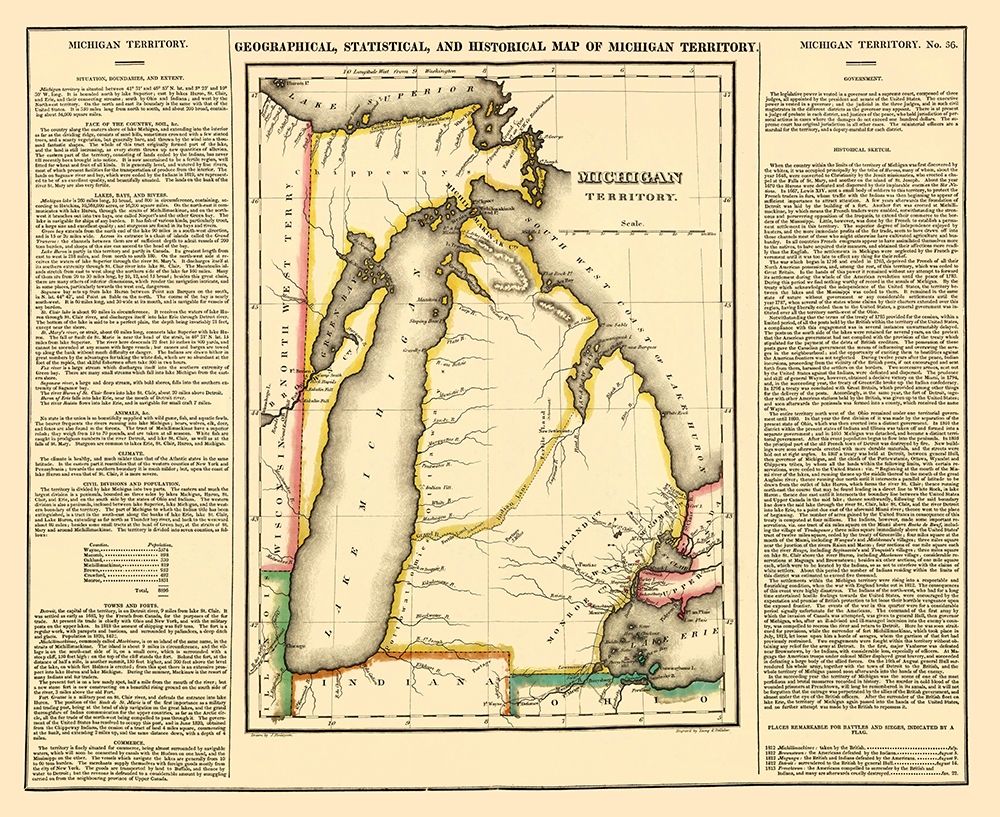 Michigan Territory Geographical Statistical art print by Carey for $57.95 CAD