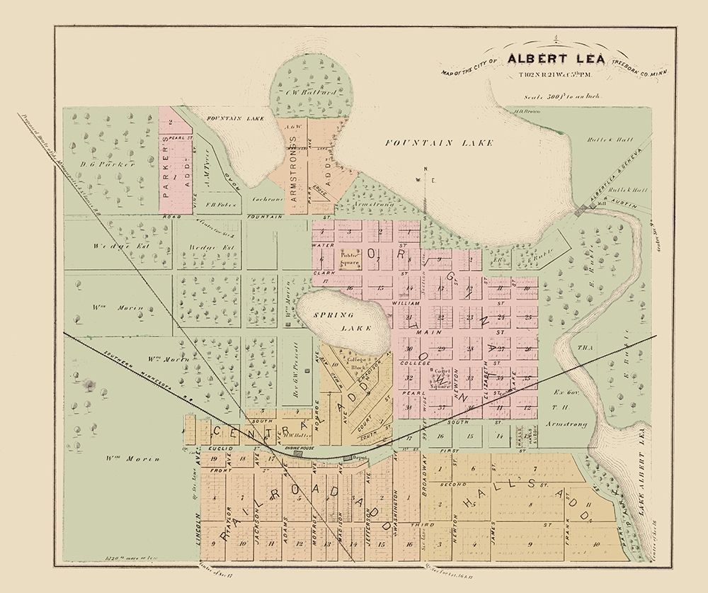 Albert Lea Minnesota - Andreas 1874 art print by Andreas for $57.95 CAD