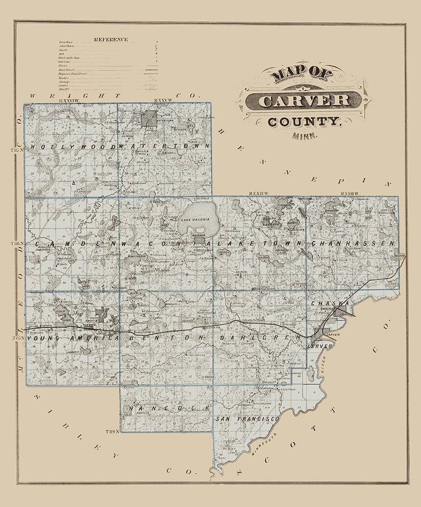 Carver Minnesota Landowner - Andreas 1874 art print by Andreas for $57.95 CAD