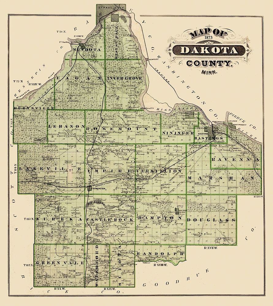 Dakota Minnesota Landowner - Andreas 1873 art print by Andreas for $57.95 CAD