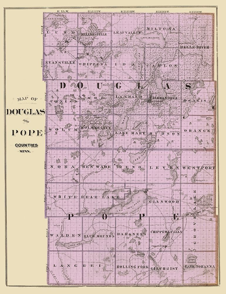Douglas  Pope Minnesota Landowner - Andreas 1874 art print by Andreas for $57.95 CAD