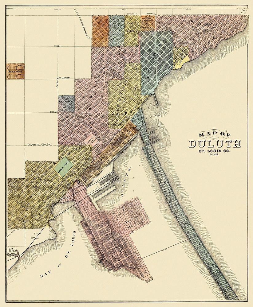 Duluth Minnesota - Andreas 1874 art print by Andreas for $57.95 CAD