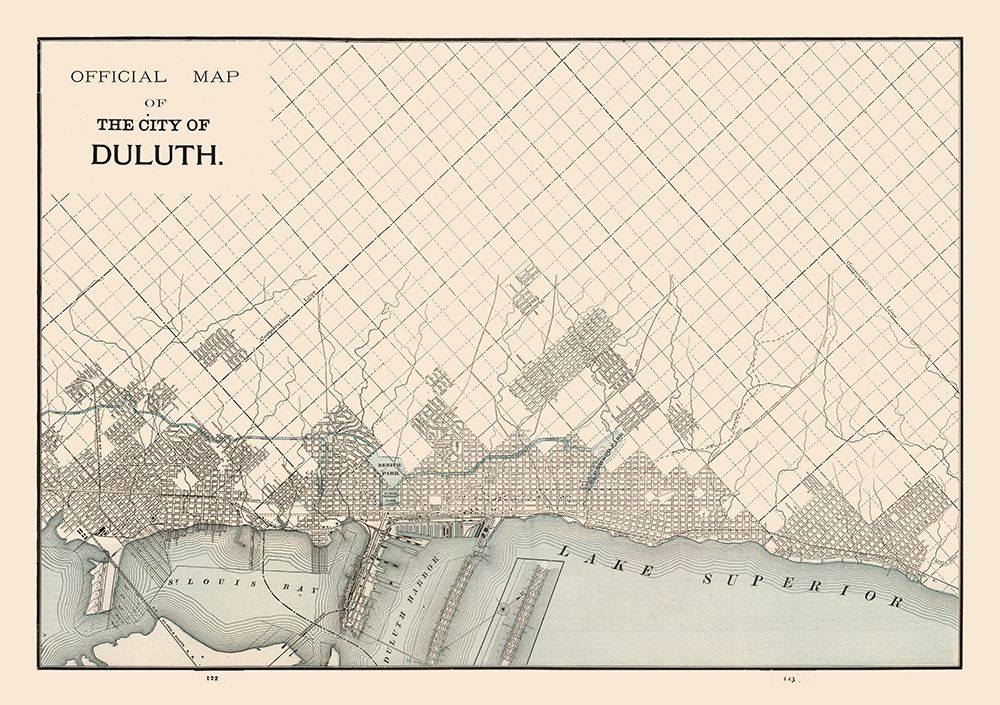 Duluth  Minnesota- Cram 1892 art print by Cram for $57.95 CAD